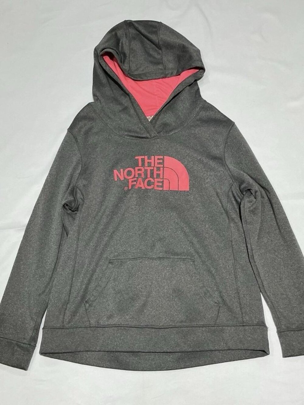 North Face Graphic Hoodie Womens XL Gray Pullover Activewear Casual
